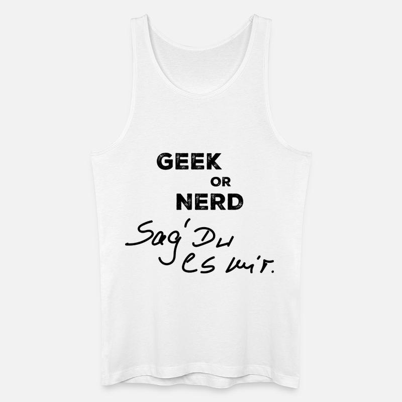 Geek oder Nerd - Männer Bio Tank Top - Weiß