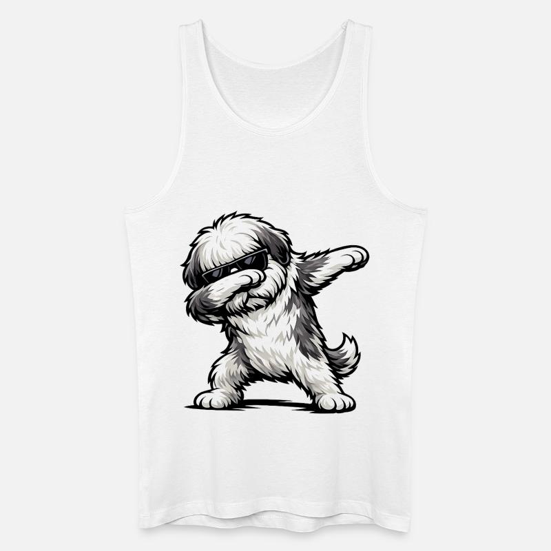 Dabbing Bobtail - Männer Bio Tank Top - Weiß
