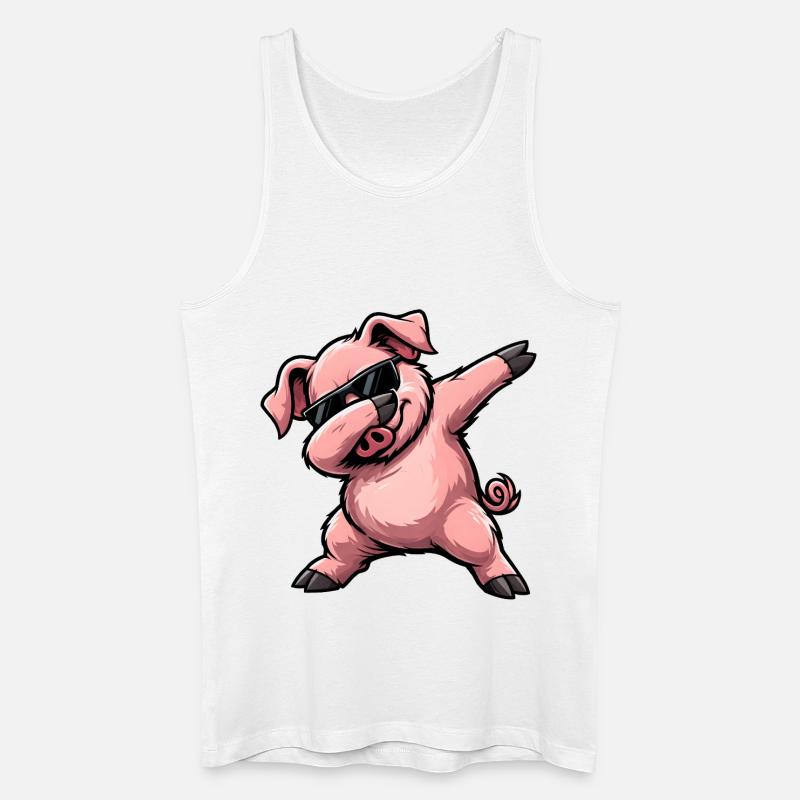Dabbing Schwein - Männer Bio Tank Top - Weiß