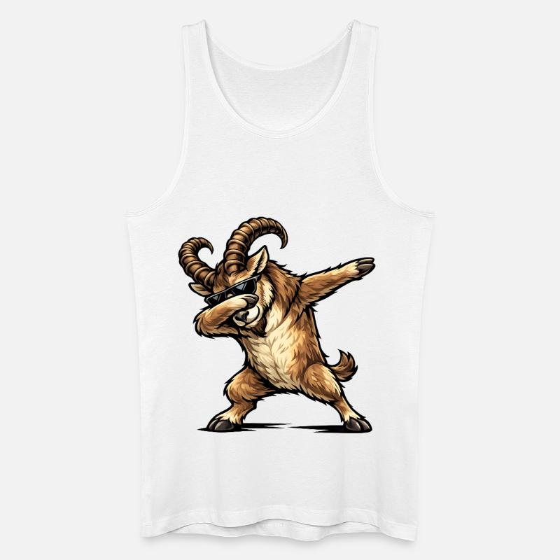 Dabbing Steinbock - Männer Bio Tank Top - Weiß