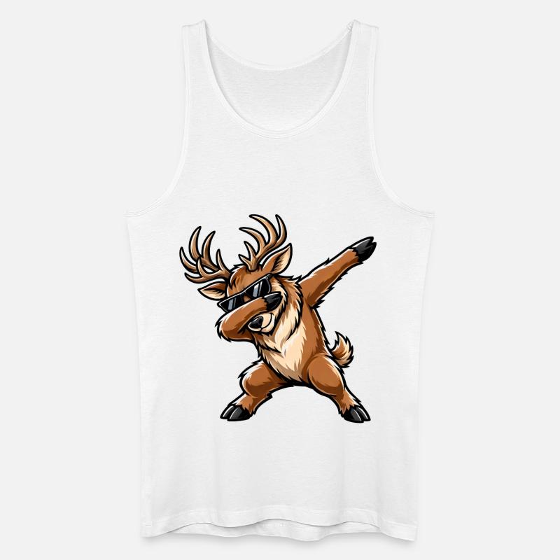 Dabbing Hirsch - Männer Bio Tank Top - Weiß