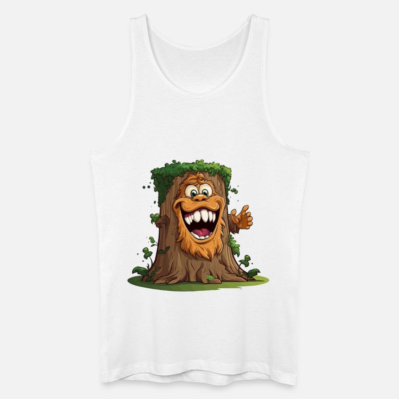 Baumriese mit breitem Grinsen - Männer Bio Tank Top - Weiß