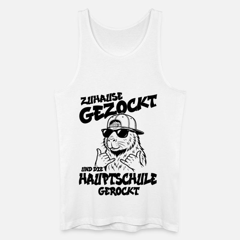 Zuhause gezockt Hauptschule gerockt Schulabschluss - Männer Bio Tank Top - Weiß