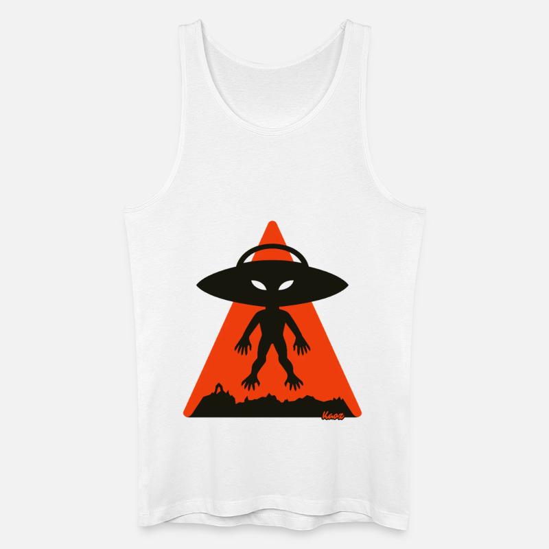 Alien Shadow Under Orange Triangle - Men’s Organic Tank Top - white