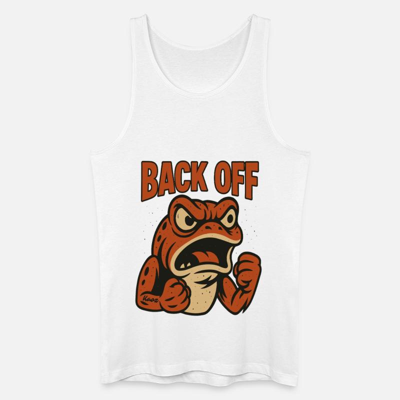 Zurück von Angry Frog Patch - Männer Bio Tank Top - Weiß