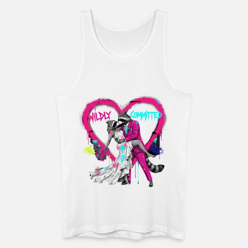 Wildly Committed Waschbär Hochzeit - Männer Bio Tank Top - Weiß