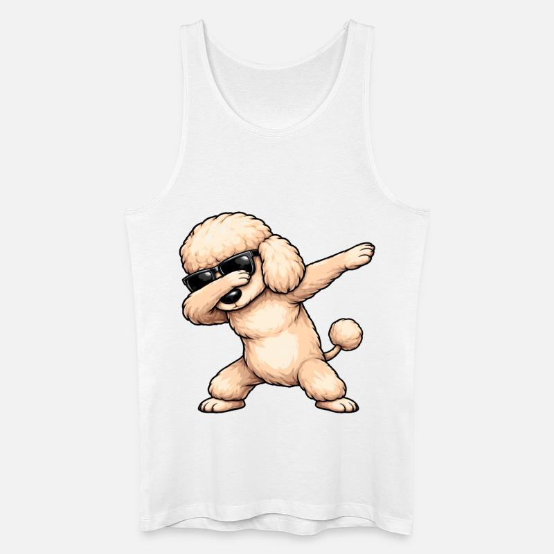 Dabbing Pudel - Männer Bio Tank Top - Weiß