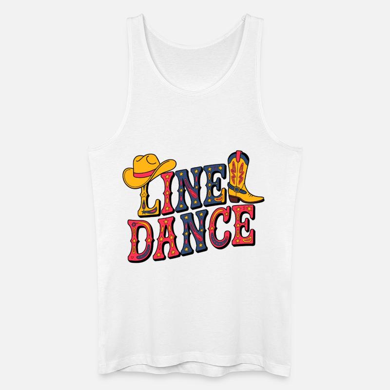 Line Dance Western Illustration - Männer Bio Tank Top - Weiß