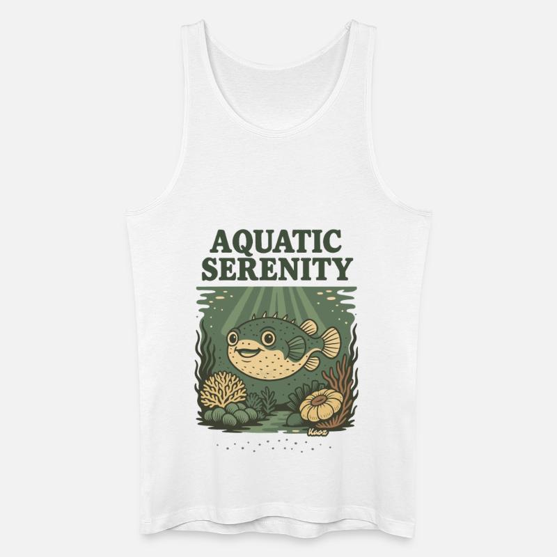 Wasser-Serenity-Kugelfisch - Männer Bio Tank Top - Weiß