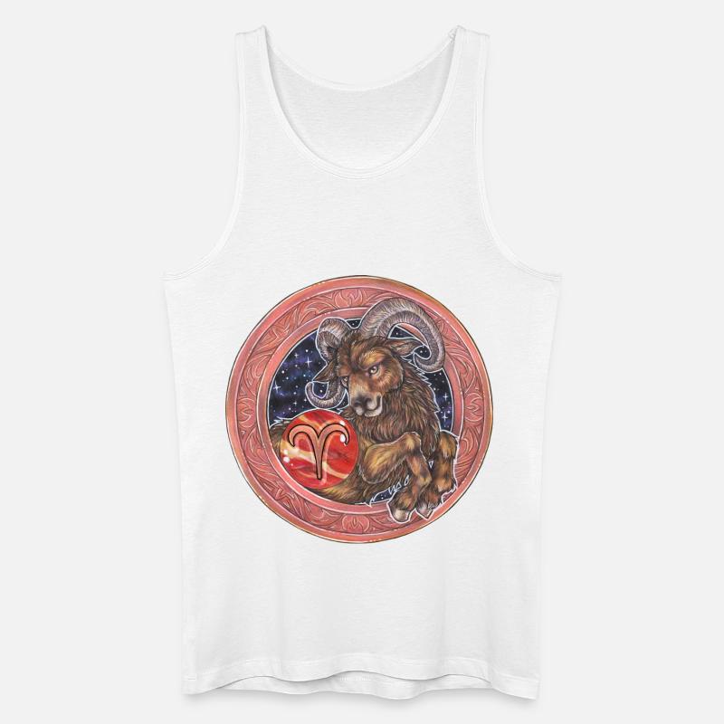 Zodiac Sign Sternzeichen Widder Aries Geschenk - Männer Bio Tank Top - Weiß