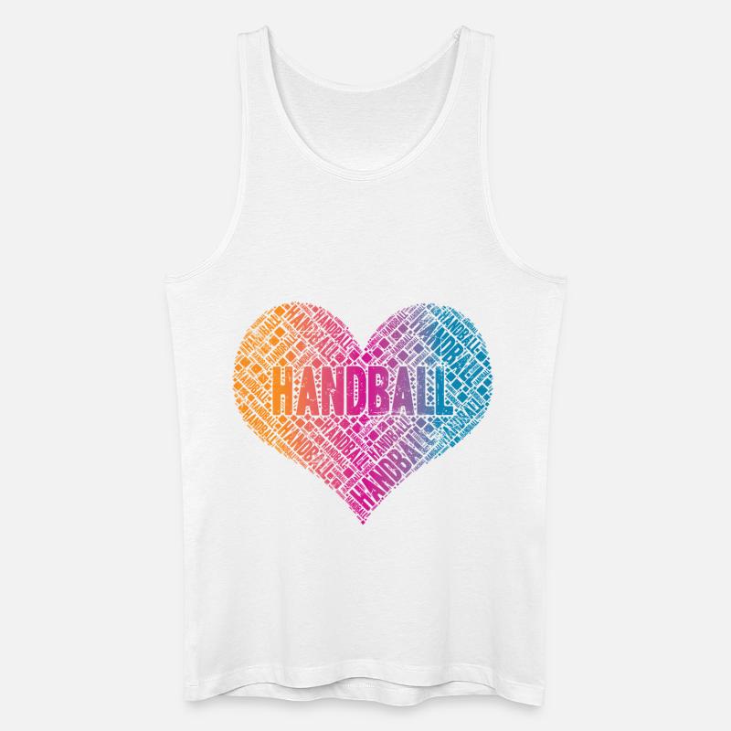 Håndbold hjerte - Økologisk tanktop til mænd - hvid