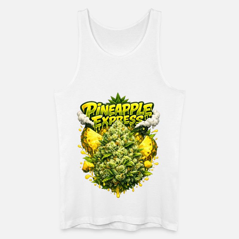 Pineapple Express Tropical Graffiti Print - Männer Bio Tank Top - Weiß