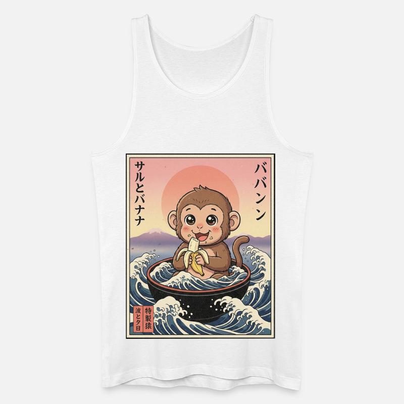 Süßes Äffchen Kawaii - Männer Bio Tank Top - Weiß