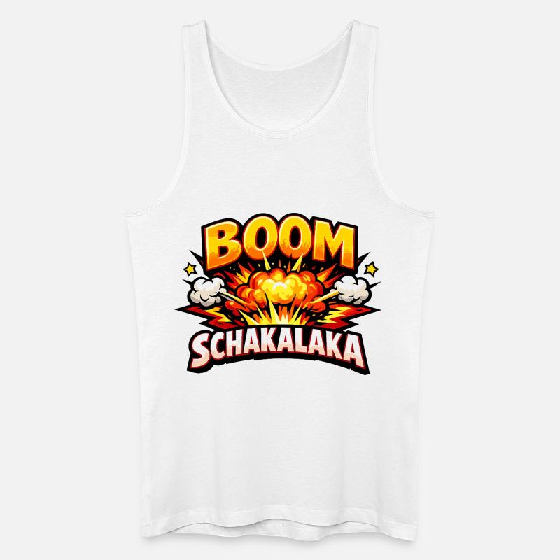 Boom Schakalaka Comic Spruch mit Explosion - Männer Bio Tank Top - Weiß