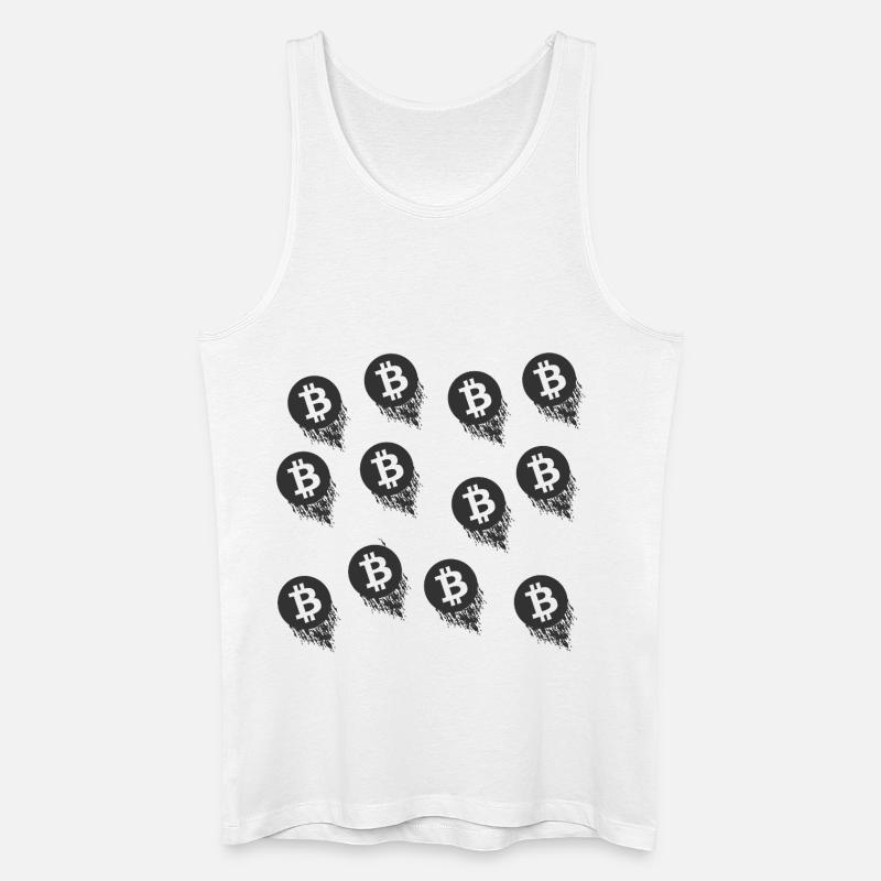 Bitcoin Pinselmuster Serie - Männer Bio Tank Top - Weiß