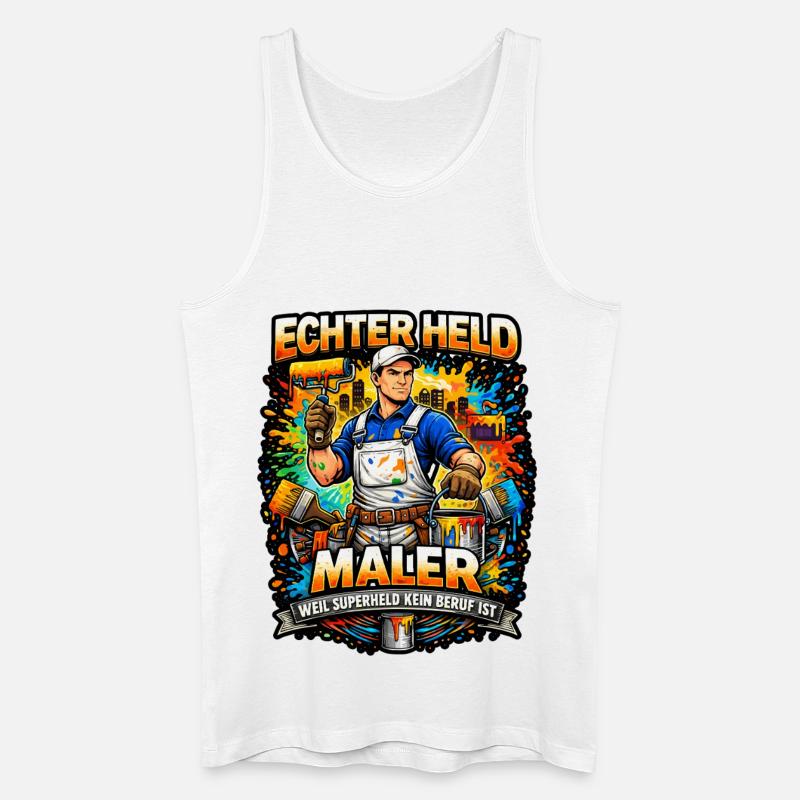 Echter Held Maler – Farbexplosion - Männer Bio Tank Top - Weiß