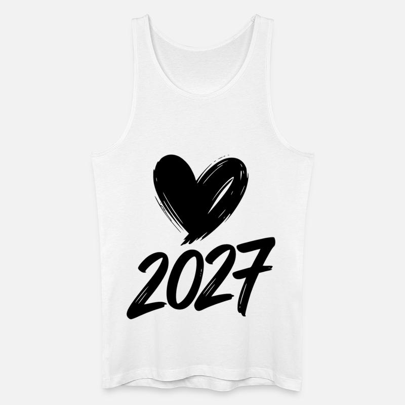 2027 Hjerte - Økologisk tanktop til mænd - hvid
