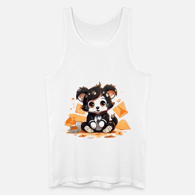 Kuschelpanda mit Geldsegen - Männer Bio Tank Top - Weiß