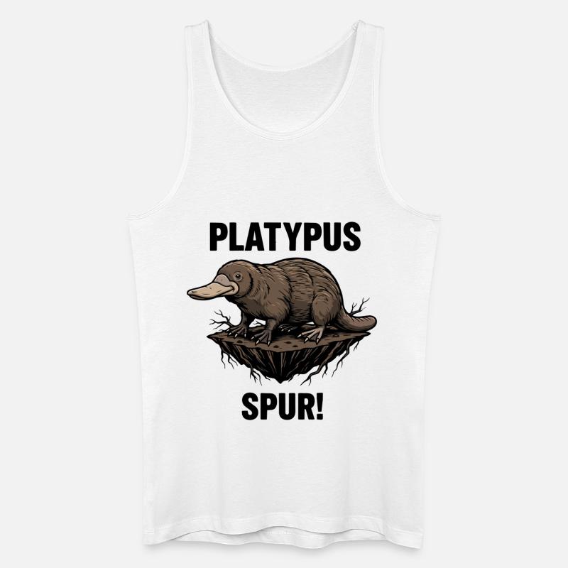 Platypus Spur Schwarze Gefahr - Männer Bio Tank Top - Weiß