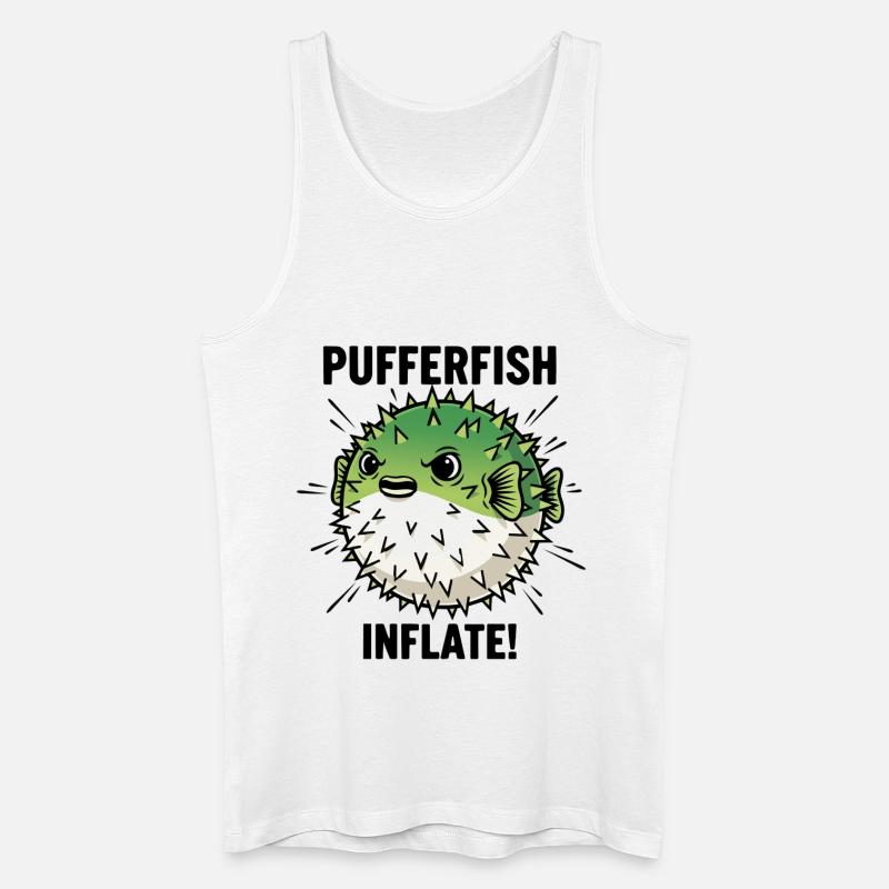 Globe Fish Danger Inflation Schwarzer Kugelfisch - Männer Bio Tank Top - Weiß