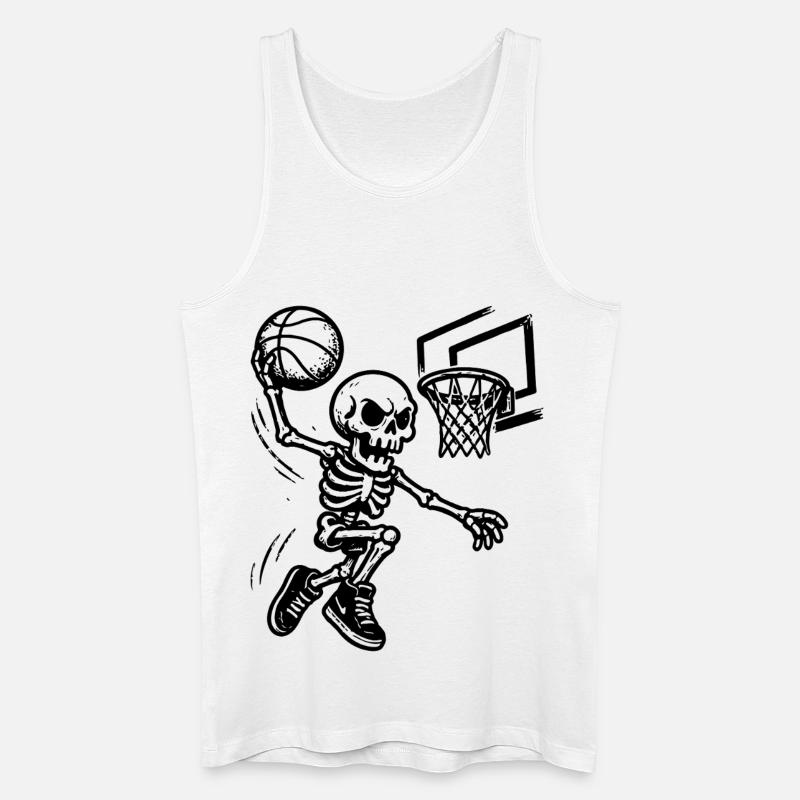 Basketball Skelett Dunking - Männer Bio Tank Top - Weiß