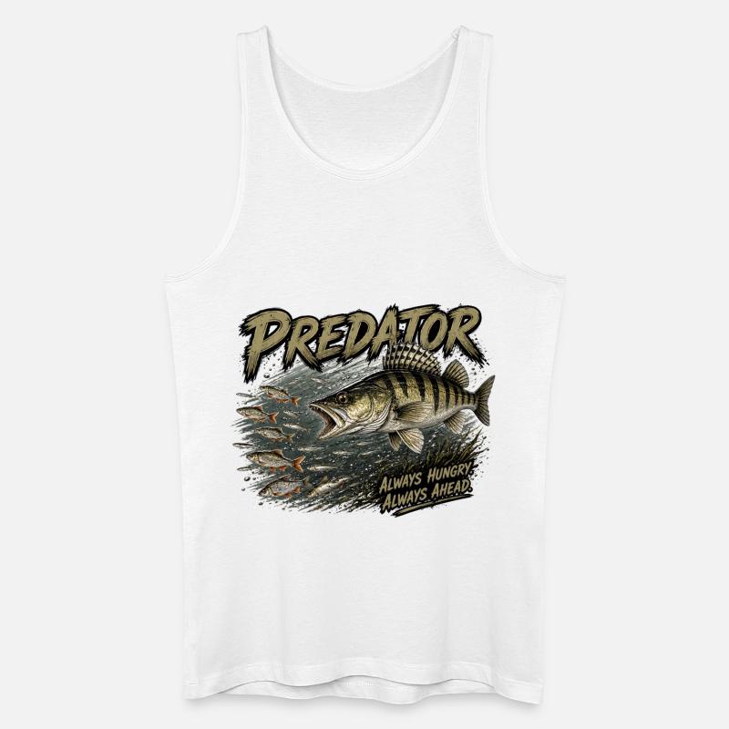 Fressfisch-Zander-Angriffs-Design - Männer Bio Tank Top - Weiß