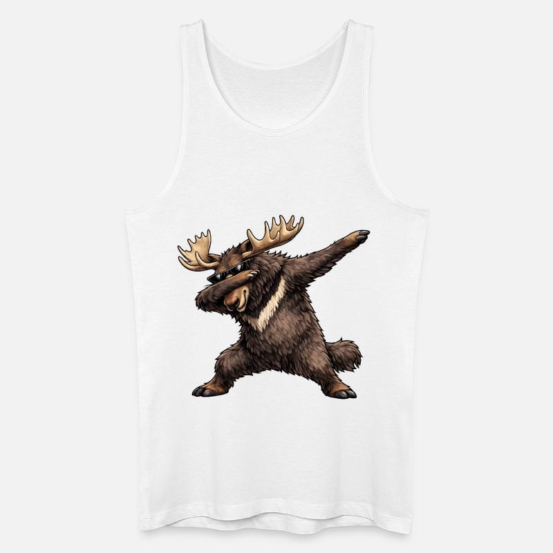 Dabbing Elch - Männer Bio Tank Top - Weiß