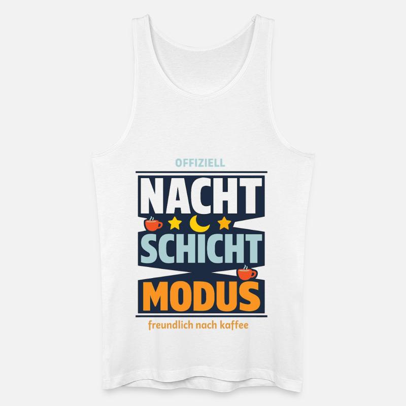Offiziell Nachtschicht Modus Kaffee Spruch - Männer Bio Tank Top - Weiß