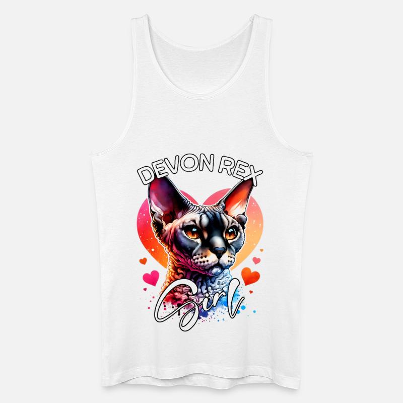 Devon Rex Fille Devon Rex - Débardeur bio Homme - blanc