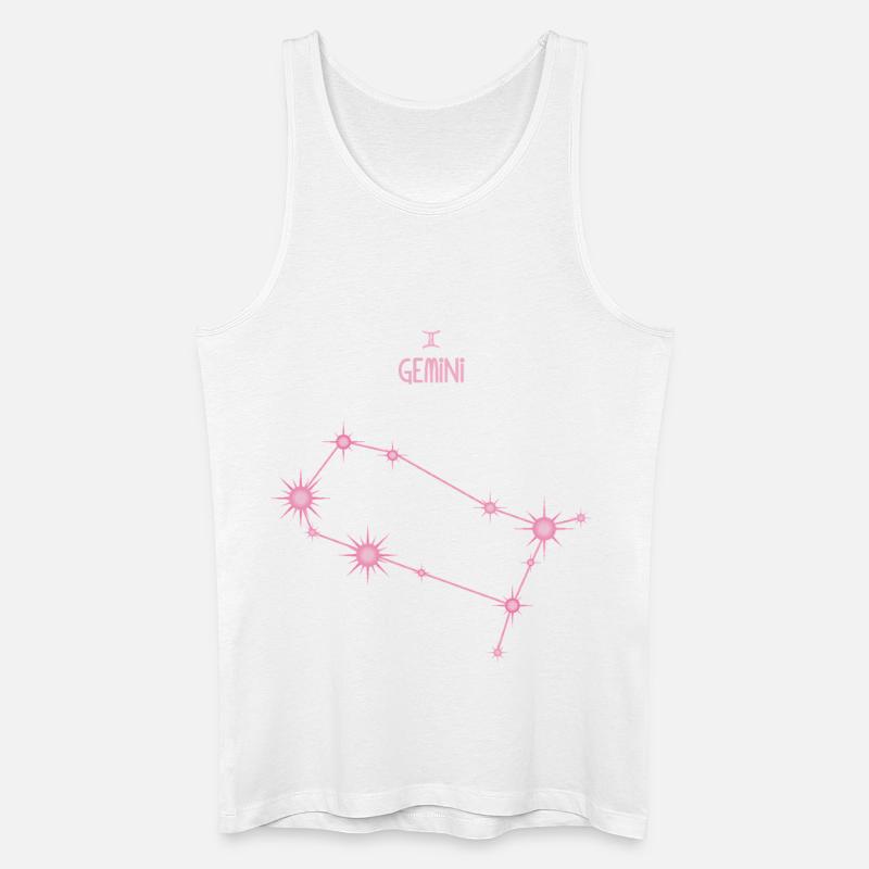 Zwillinge Sternstern Sternbild Pastellrosa - Männer Bio Tank Top - Weiß