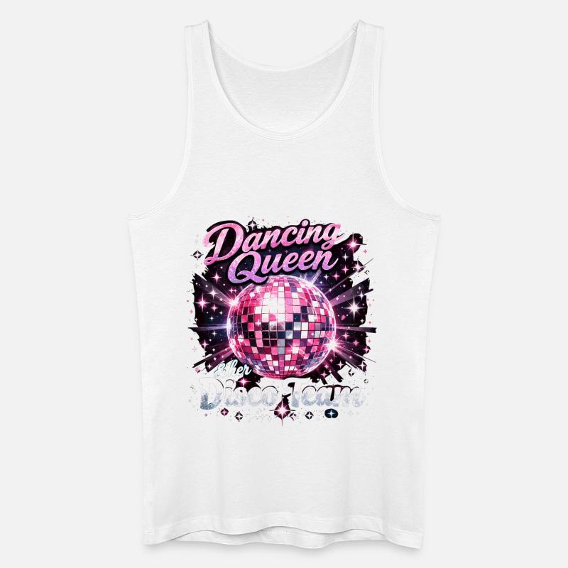 Dancing Queen & Disco Team: JGA Diskokugel Mix - Männer Bio Tank Top - Weiß