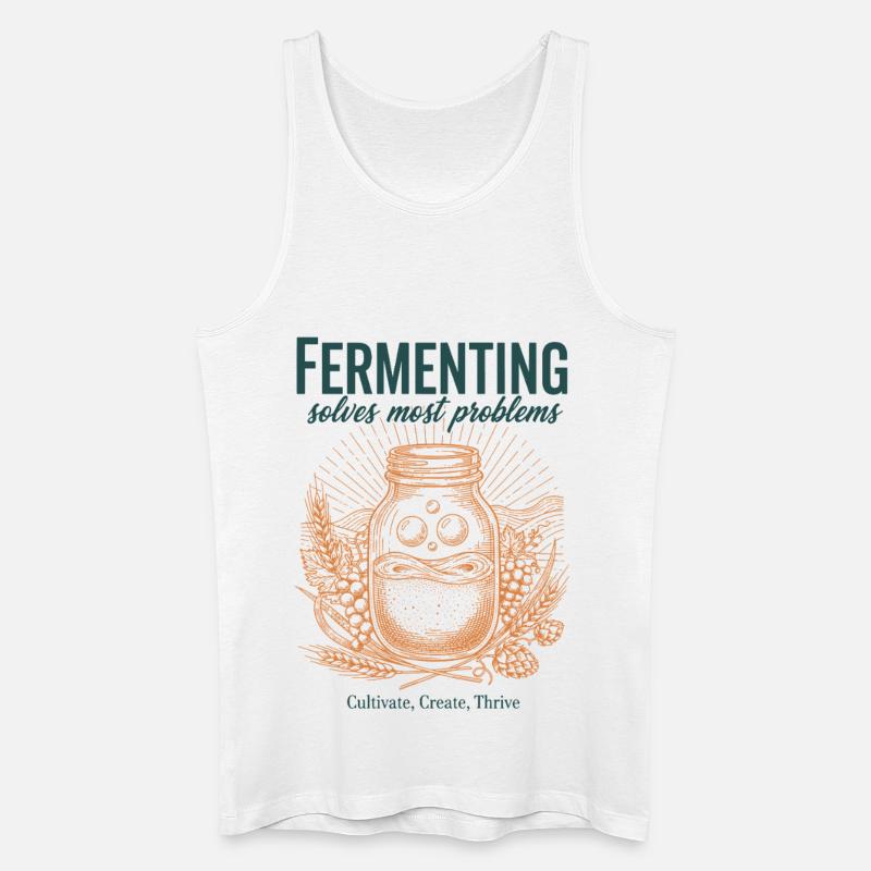 Fermenting Solves Most Problems Sourdough Era - Men’s Organic Tank Top - white