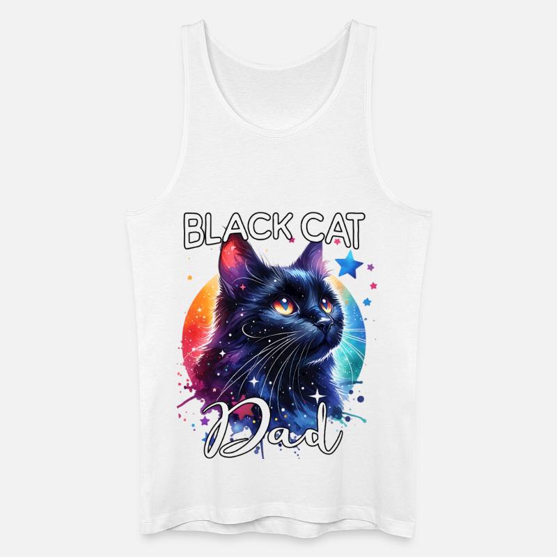 Schwarze Katze Papa - Männer Bio Tank Top - Weiß