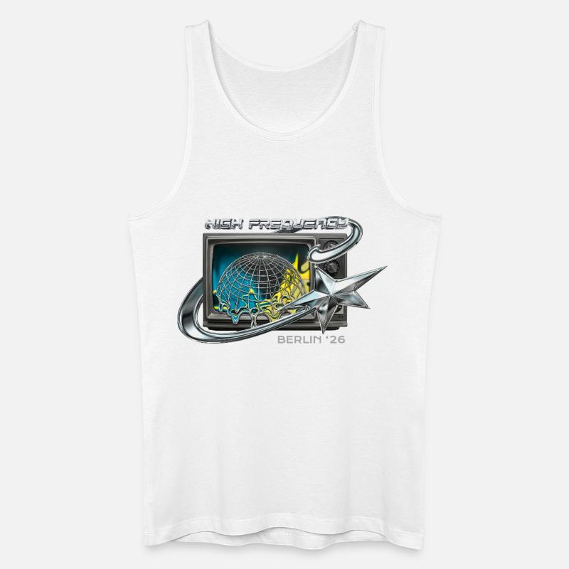 High Frequency Berlin 26 Retro Tech - Männer Bio Tank Top - Weiß