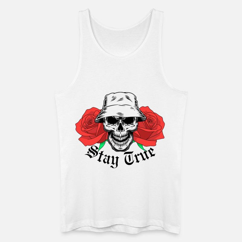 Stay True Skull - Männer Bio Tank Top - Weiß