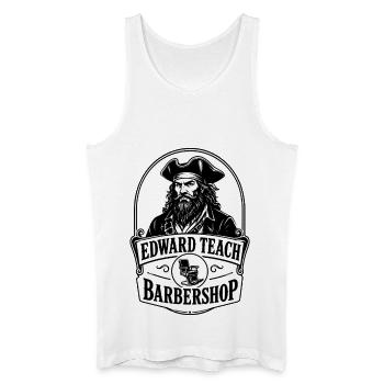 Edward Teach Barbershop Pirate Barber Vintage - Men’s Organic Tank Top - white - Front