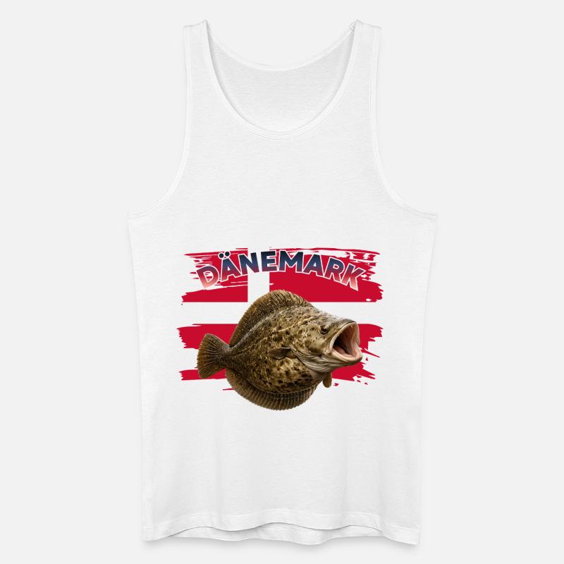 Steinbutt-Angeln Dänemark - Männer Bio Tank Top - Weiß