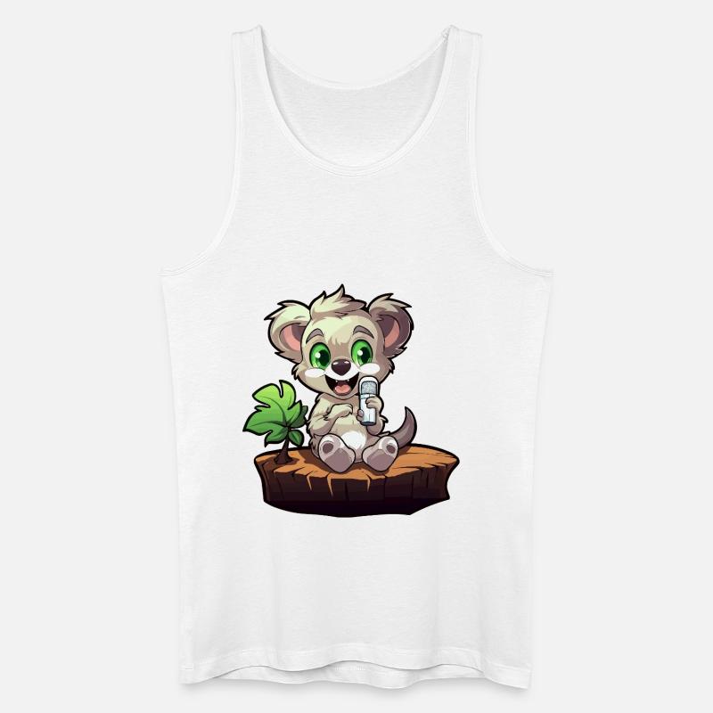 Kleiner Koala am Baumstumpf - Männer Bio Tank Top - Weiß