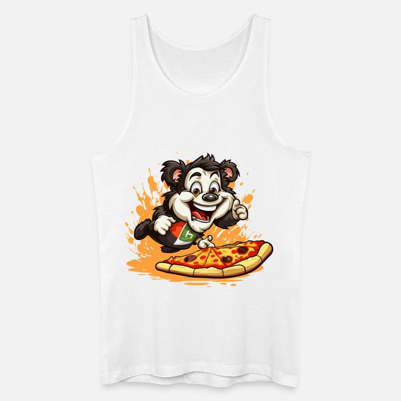 Pizza Panda Sprint - Männer Bio Tank Top - Weiß