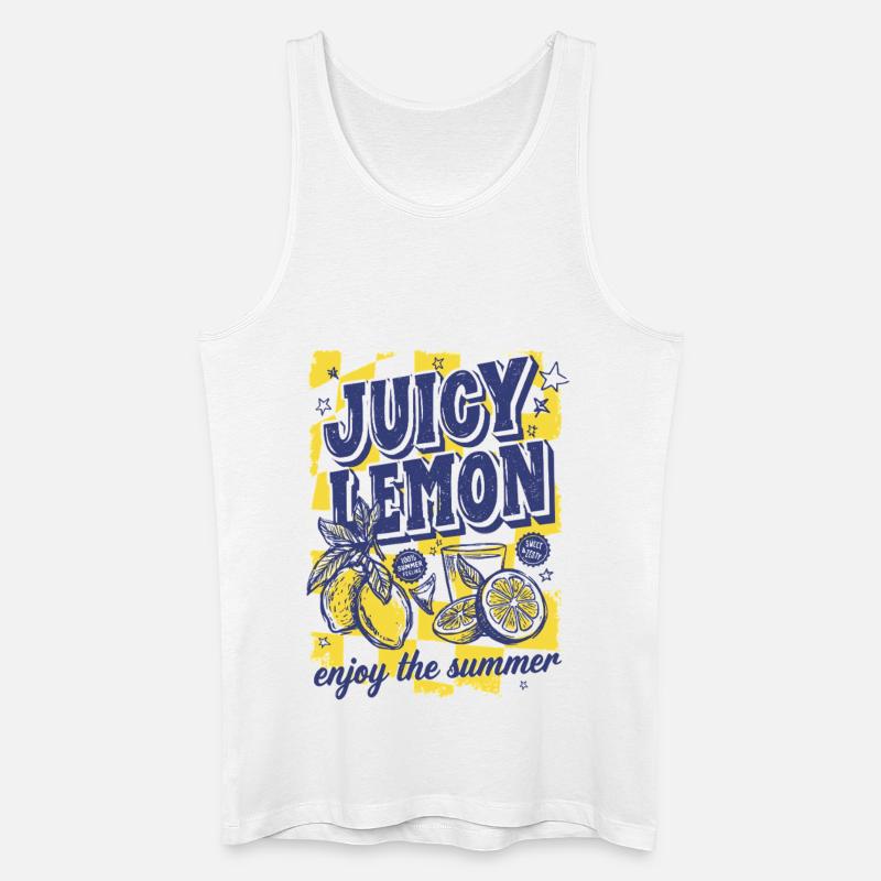Juicy Lemon Sommer Citrus Design - Männer Bio Tank Top - Weiß