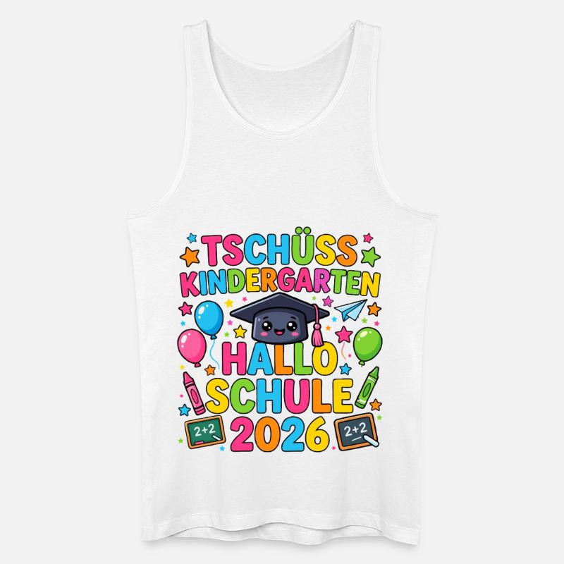 Tschüss Kindergarten Hallo Schule 2026 Einschulung - Männer Bio Tank Top - Weiß