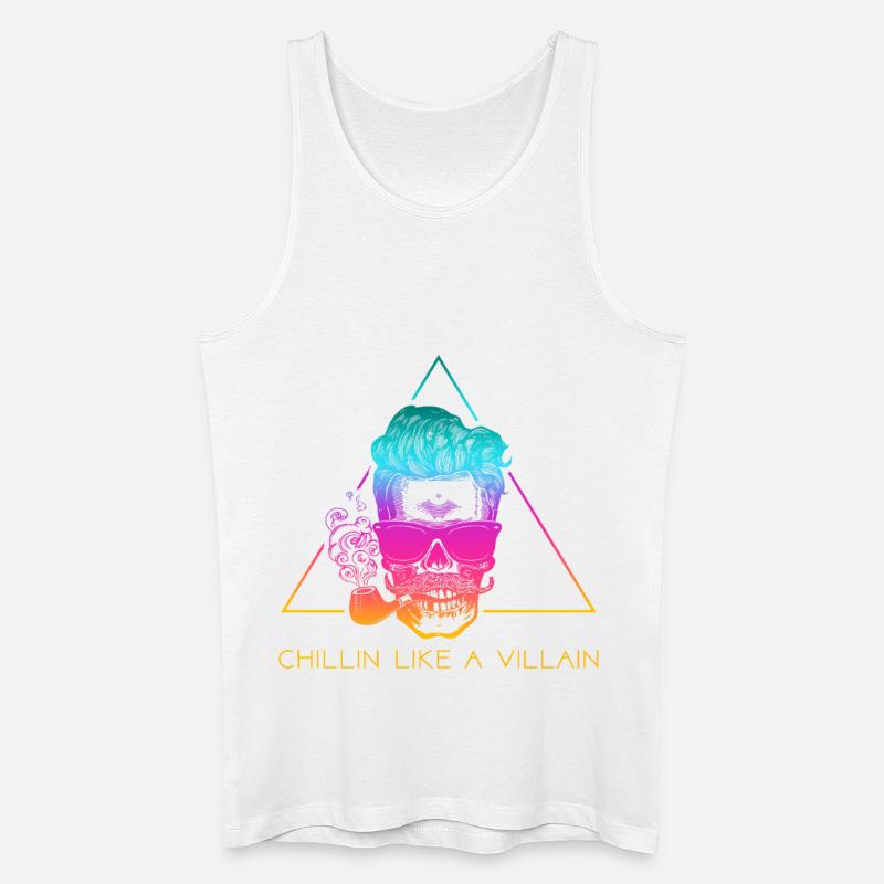 Totenschädel mit Sonnenbrille – Chillin Retro - Männer Bio Tank Top - Weiß