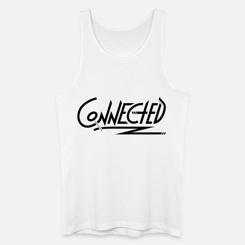 Connected_black_simple - Débardeur bio Homme - blanc