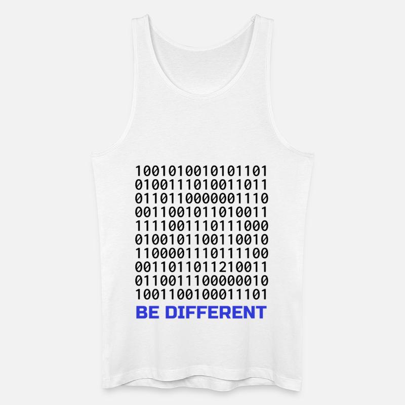 Be Different: Binäres Muster mit Botschaft - Männer Bio Tank Top - Weiß