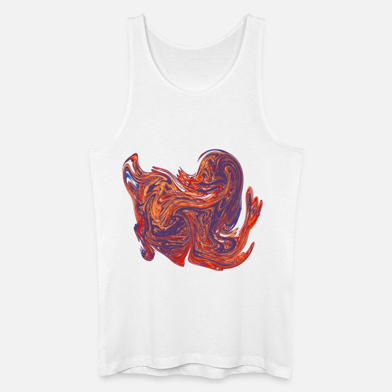 Farbwirbel-Herz Marmormuster - Männer Bio Tank Top - Weiß