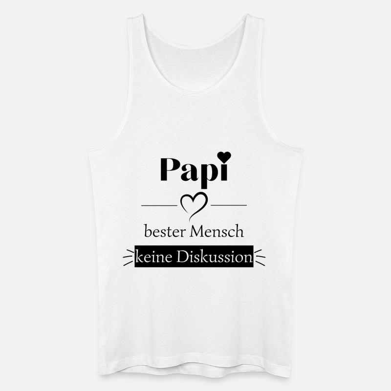 Papi bester Mensch - keine Diskussion - Männer Bio Tank Top - Weiß
