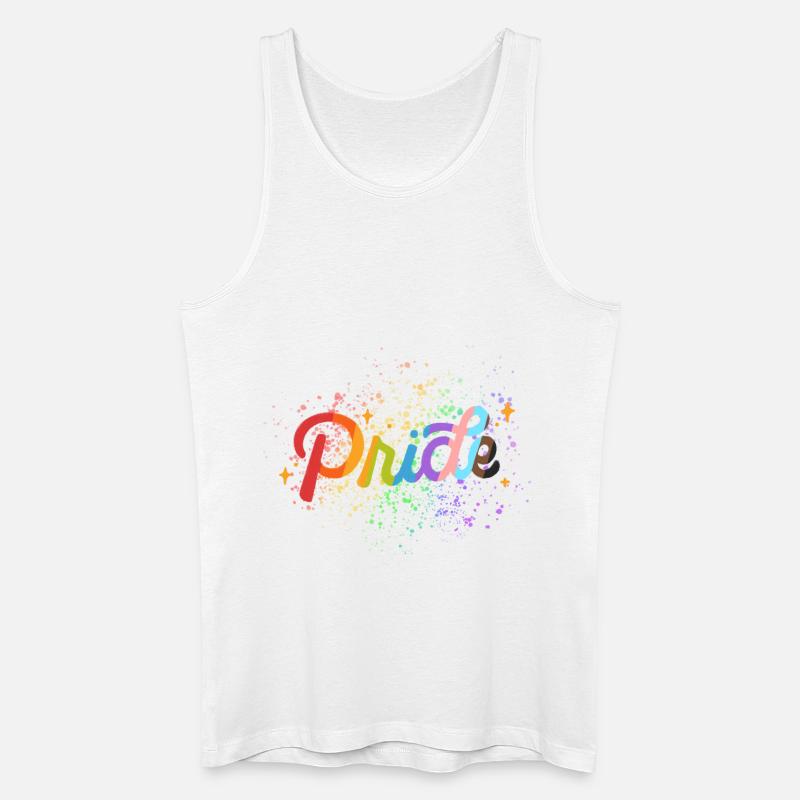 Pridemix Farbspritzer - Männer Bio Tank Top - Weiß