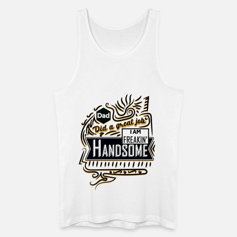 Papa Stolz: Freakin' Handsome Spruch - Männer Bio Tank Top - Weiß