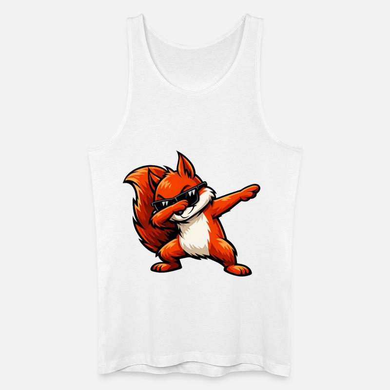 Dabbing Rotes Eichhörnchen - Männer Bio Tank Top - Weiß