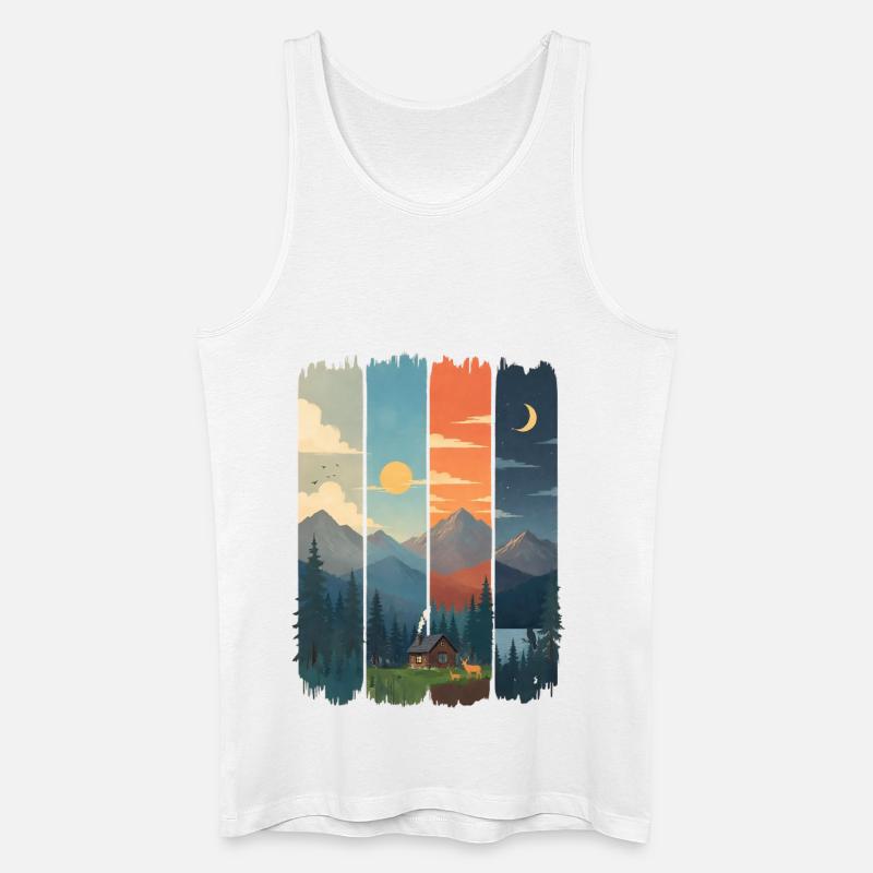 Horizonte in vier Gebirgstafeln - Männer Bio Tank Top - Weiß